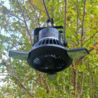 Solar Camping Light Foldable Fan Hanging Hook