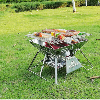 2-3 Person Foldable Barbecue Grill Burner Camping Lamp Barbecue Tile 35cm
