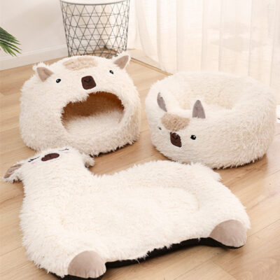 Alpaca Pet Bed Warm Plush Cat Dog Bed