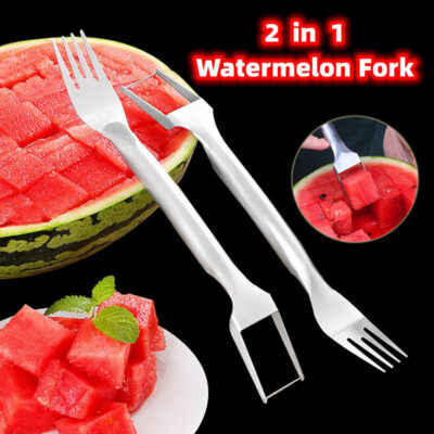 2 In 1 Watermelon Fork Slicer Fruit Cutter