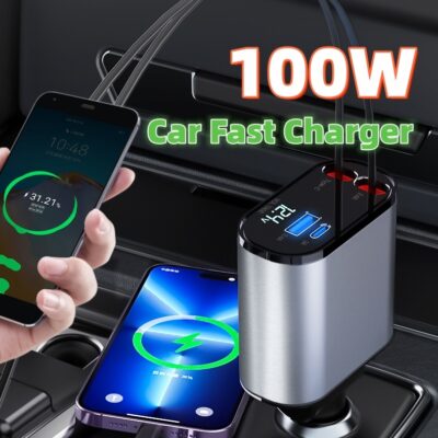 Metal Car Charger 100W Super Fast Charging