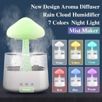 2-in-1 Rain Cloud Humidifier Zen Diffuser Night Lamp